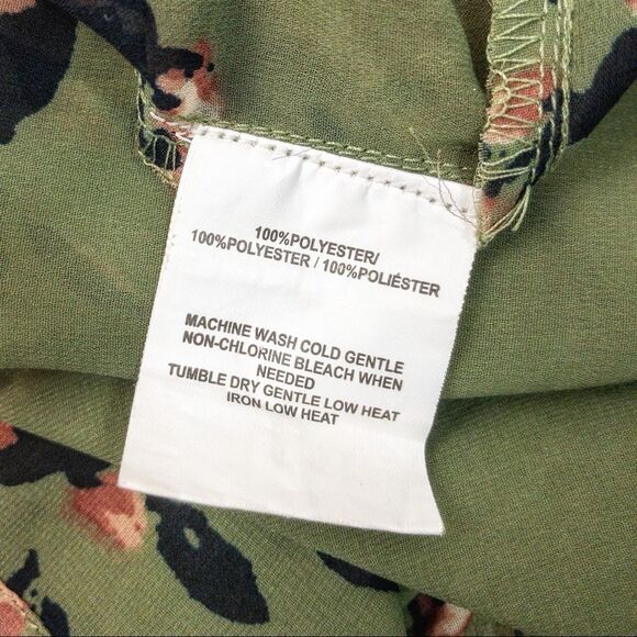 O’Neill Green Floral Sheer Top Sz M - Picture 9 of 11